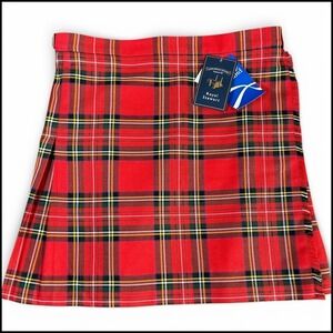 James Pringle Weavers Royal Stewart 12 Scotland Tartan Kilt Skirt Red Plaid NEW